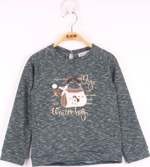 Toontoy Kız Çocuk Çanta Nakışlı Sweatshirt