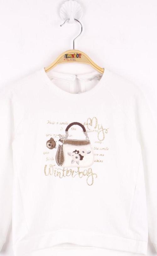 Toontoy Kız Çocuk Çanta Nakışlı Sweatshirt