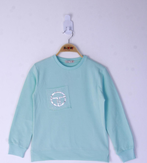 Toontoy Kız Çocuk Cebi Arma Baskılı Sweatshirt