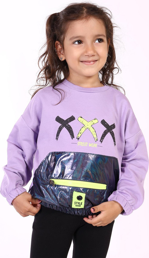Toontoy Kız Çocuk Cep Detaylı Baskılı Sweatshirt