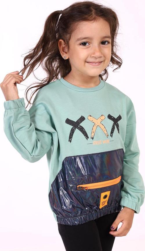 Toontoy Kız Çocuk Cep Detaylı Baskılı Sweatshirt
