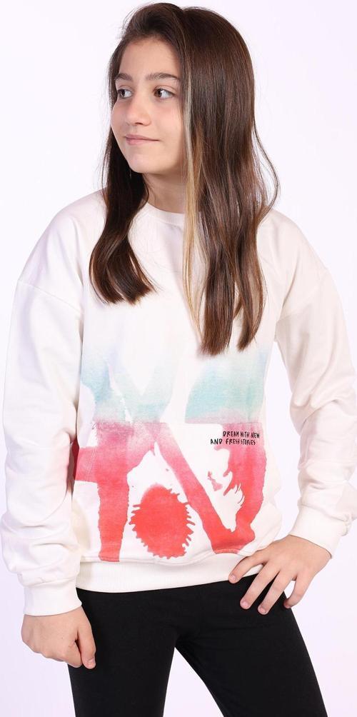 Toontoy Kız Çocuk Cepi Yazı Baskılı Sweatshirt
