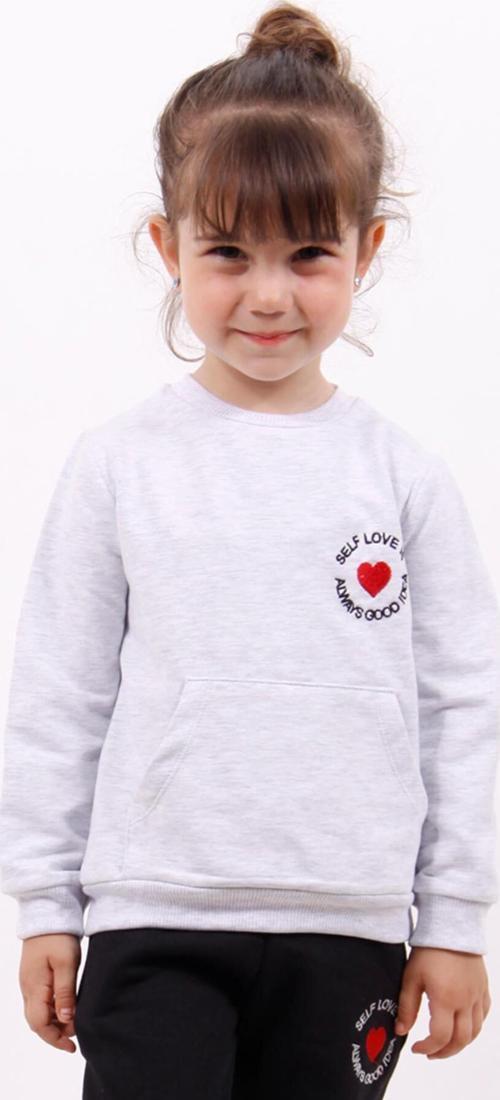 Toontoy Kız Çocuk Göğsü Kalp Nakışlı Sweatshirt