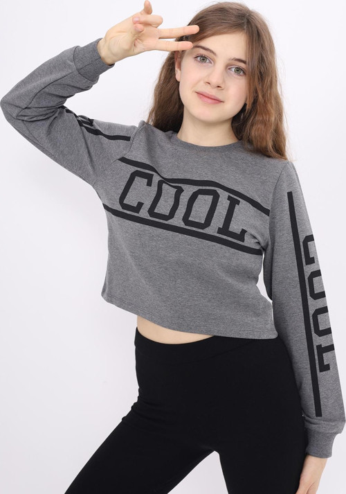 Toontoy Kız Çocuk Cool Baskılı Sweatshirt