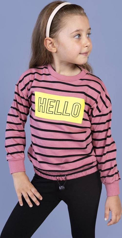 Toontoy Kız Çocuk Çizgi Desenli Baskılı Sweatshirt