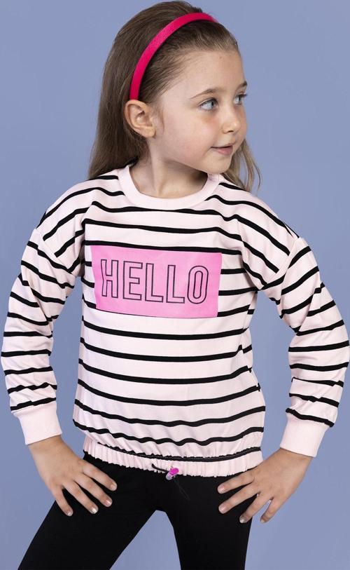 Toontoy Kız Çocuk Çizgi Desenli Baskılı Sweatshirt