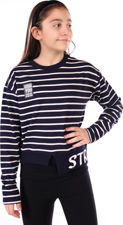 Toontoy Kız Çocuk Çizgili Striped Baskılı Sweatshirt