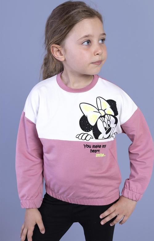 Toontoy Kız Çocuk Garnili Baskılı Sweatshirt