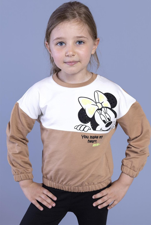 Toontoy Kız Çocuk Garnili Baskılı Sweatshirt