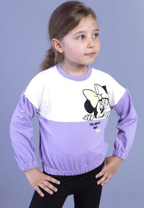 Toontoy Kız Çocuk Garnili Baskılı Sweatshirt