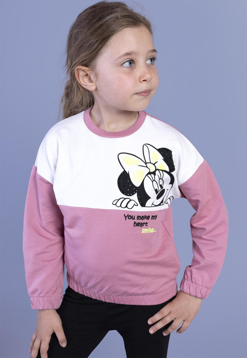 Toontoy Kız Çocuk Garnili Baskılı Sweatshirt