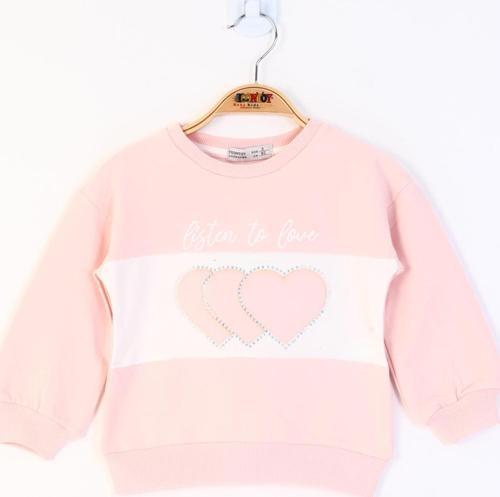 Toontoy Kız Çocuk Kalp Nakışlı Sweatshirt