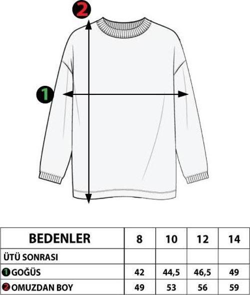 Toontoy Kız Çocuk Kanguru Cepli Baskılı Sweatshirt