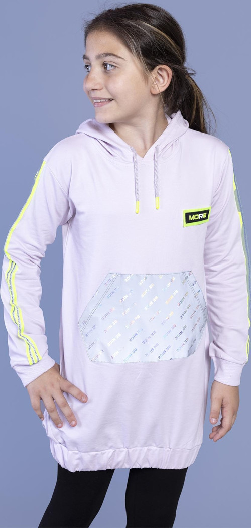 Toontoy Kız Çocuk Kanguru Cepli Reflektör Detaylı Sweatshirt