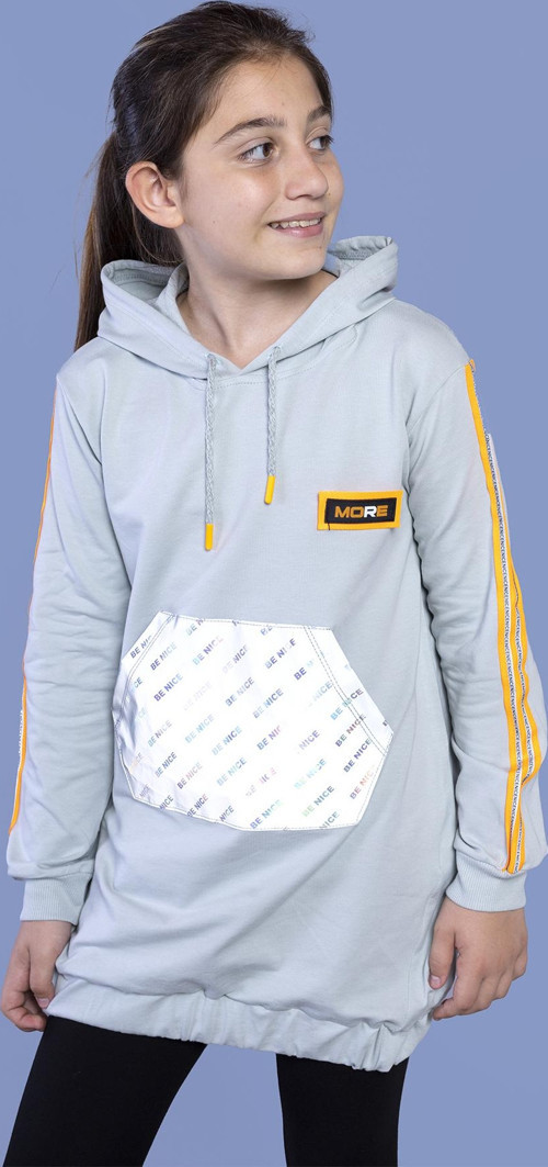 Toontoy Kız Çocuk Kanguru Cepli Reflektör Detaylı Sweatshirt