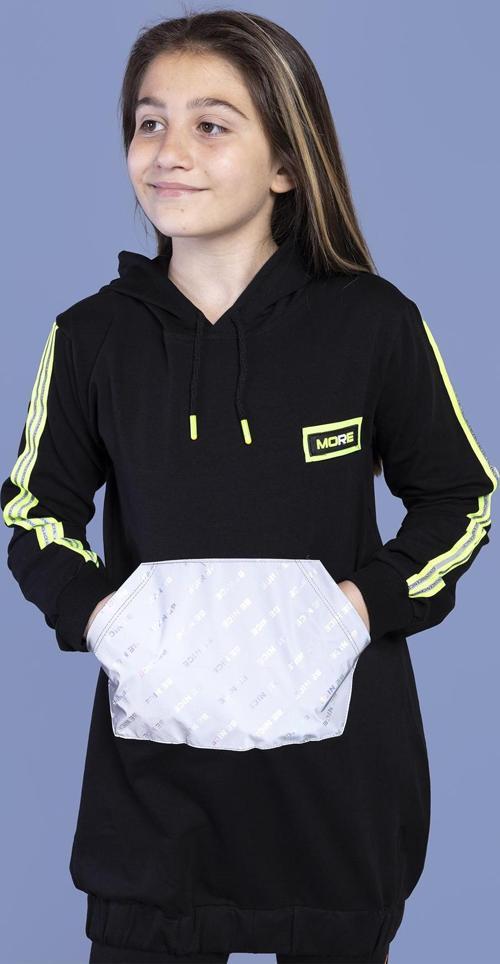 Toontoy Kız Çocuk Kanguru Cepli Reflektör Detaylı Sweatshirt