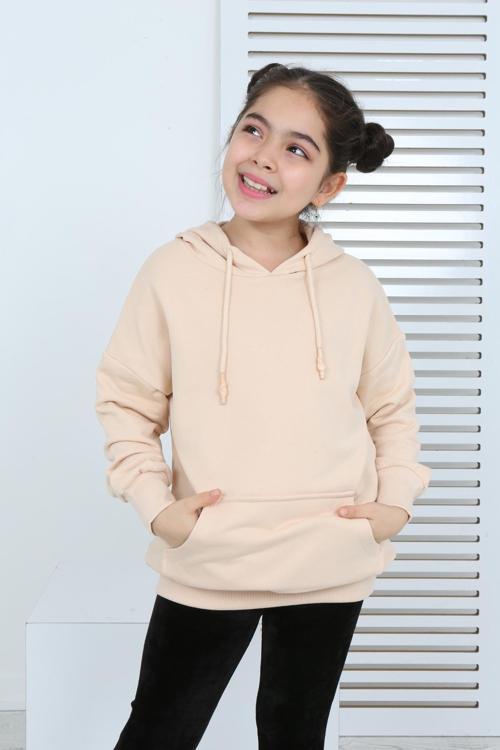 Toontoy Kız Çocuk Kanguru Cepli Sweatshirt