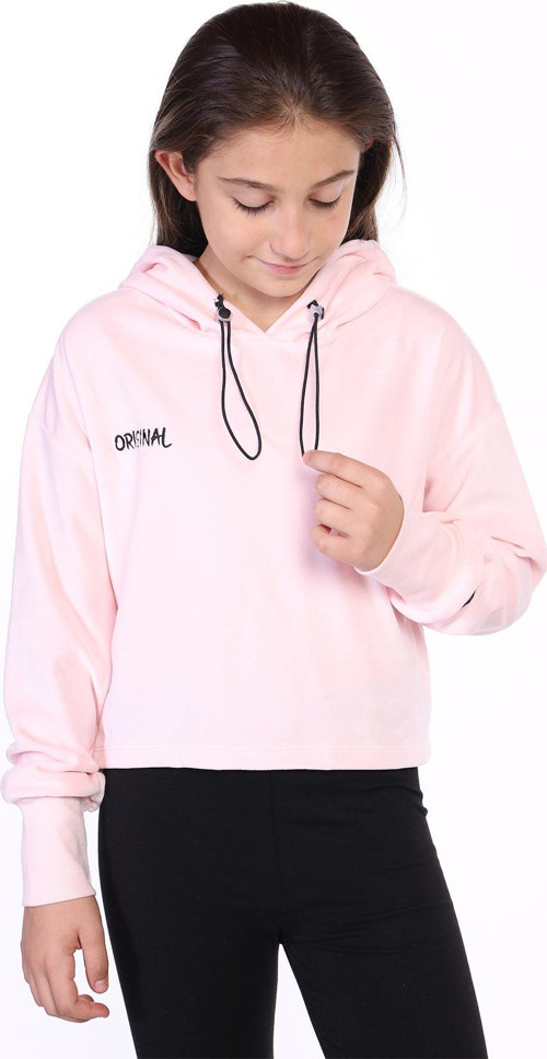 Toontoy Kız Çocuk Kapüşonlu Kadife Sweatshirt
