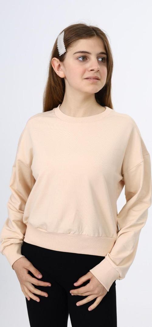 Toontoy Kız Çocuk Düşük Omuz Gazeli  Okul Sweatshirt