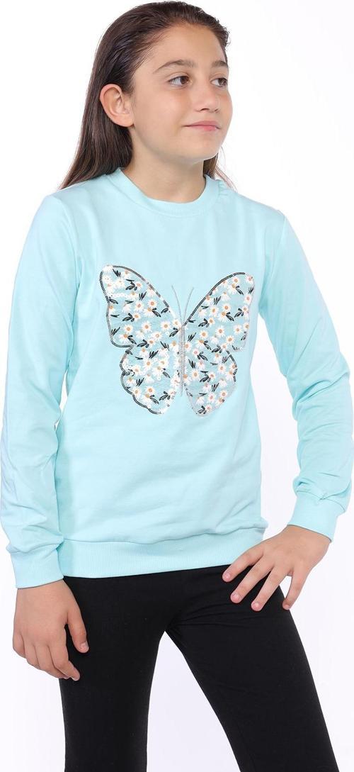 Toontoy Kız Çocuk Kelebek İşlemeli Sweatshirt