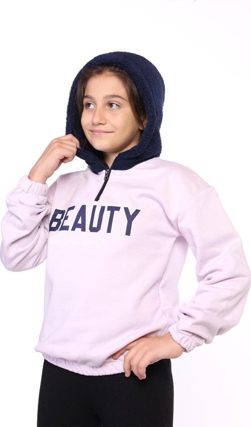 Toontoy Kız Çocuk Kapüşonlu Baskılı Sweatshirt