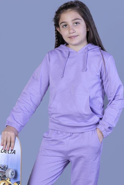 Toontoy Kız Çocuk Kapüşonlu Kanguru Cepli Sweatshirt