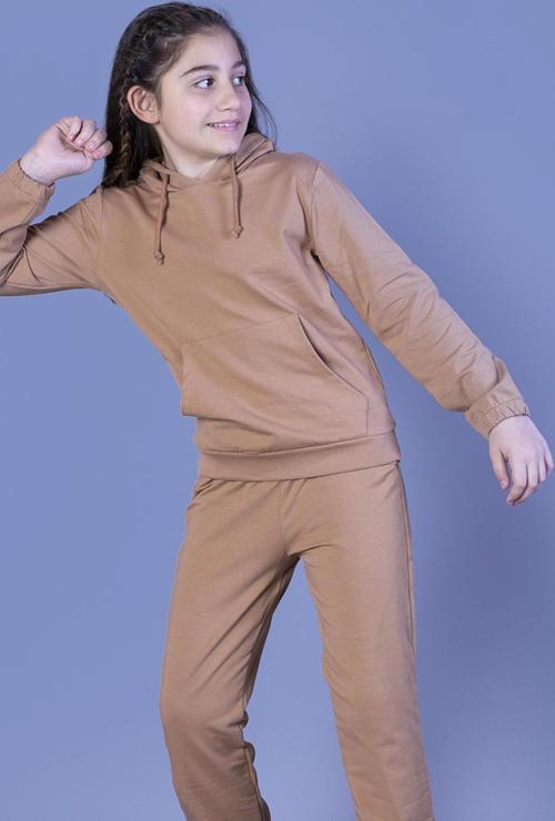 Toontoy Kız Çocuk Kapüşonlu Kanguru Cepli Sweatshirt