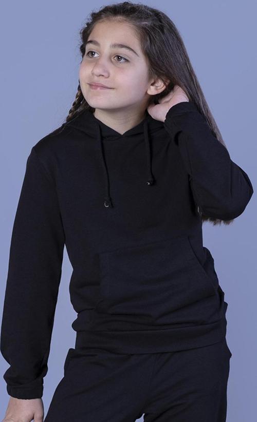 Toontoy Kız Çocuk Kapüşonlu Kanguru Cepli Sweatshirt