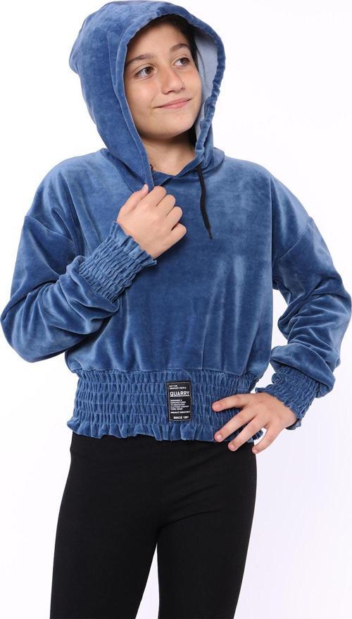 Toontoy Kız Çocuk Kapüşonlu Kadife Sweatshirt