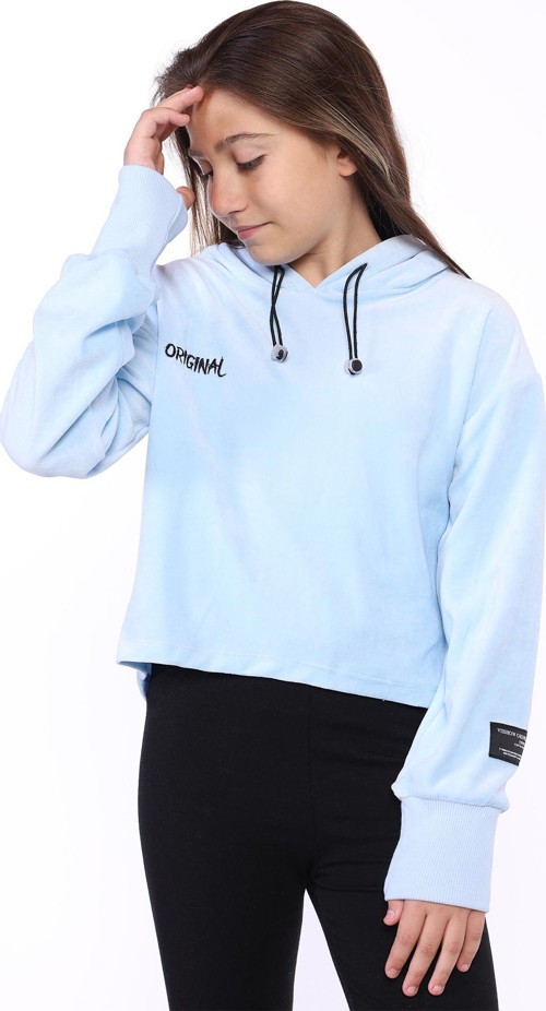 Toontoy Kız Çocuk Kapüşonlu Kadife Sweatshirt