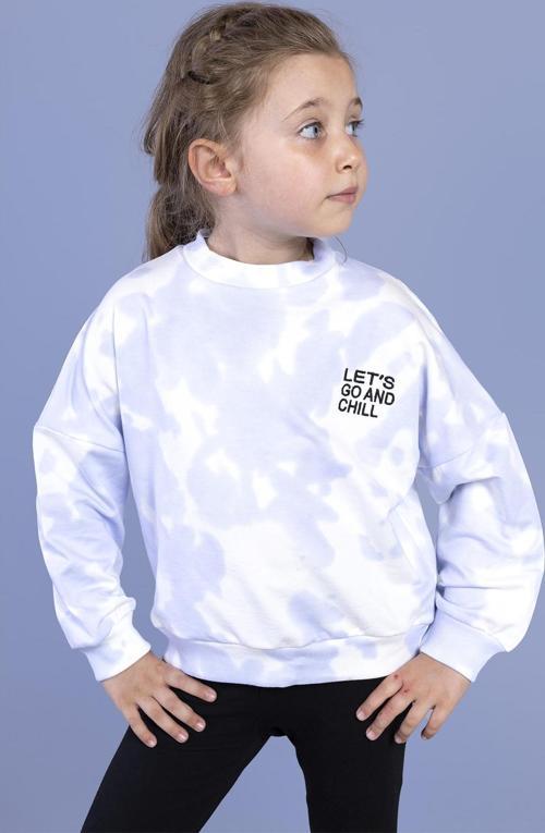 Toontoy Kız Çocuk Nakışlı Batik Desenli Sweatshirt