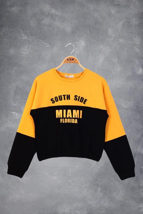 Toontoy Kız Çocuk Mıamı Baskılı Sweatshirt