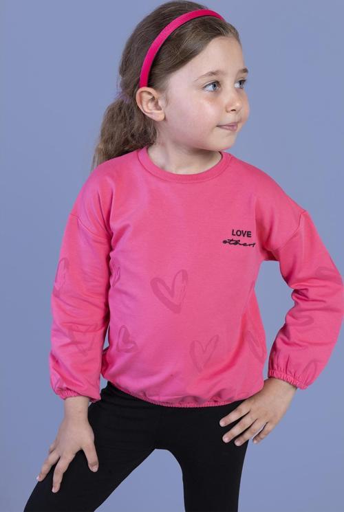 Toontoy Kız Çocuk Nakışlı Büzgü Detaylı Sweatshirt