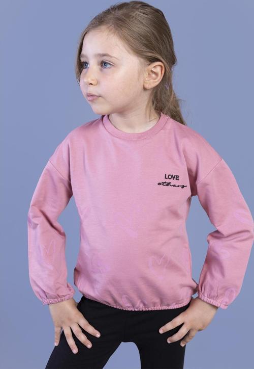 Toontoy Kız Çocuk Nakışlı Büzgü Detaylı Sweatshirt