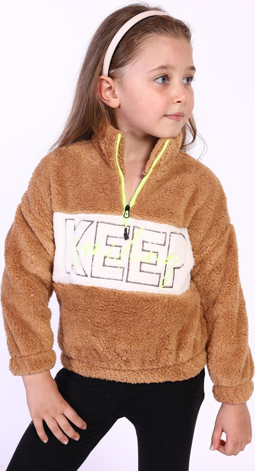 Toontoy Kız Çocuk Nakışlı Peluş Sweatshirt