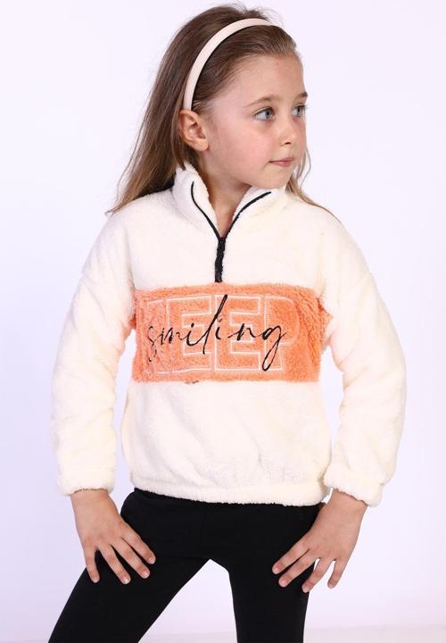 Toontoy Kız Çocuk Nakışlı Peluş Sweatshirt