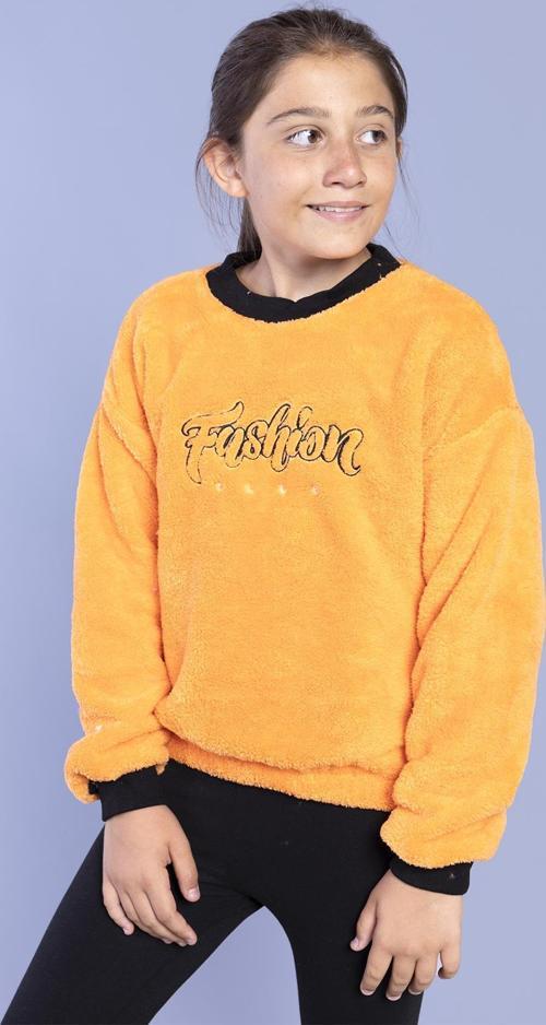 Toontoy Kız Çocuk Nakışlı Peluş Sweatshirt