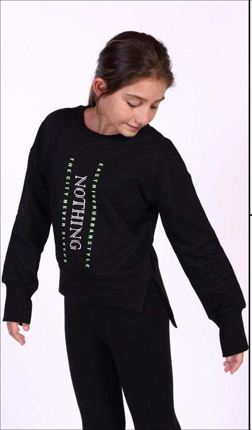 Toontoy Kız Çocuk Nakış Detaylı Sweatshirt