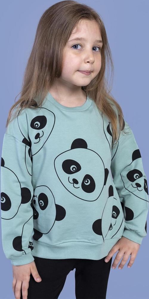 Toontoy Kız Çocuk Panda Baskılı Sweatshirt