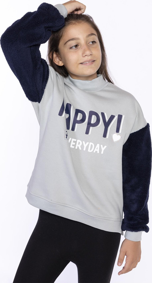 Toontoy Kız Çocuk Peluş Detaylı Baskılı Sweatshirt