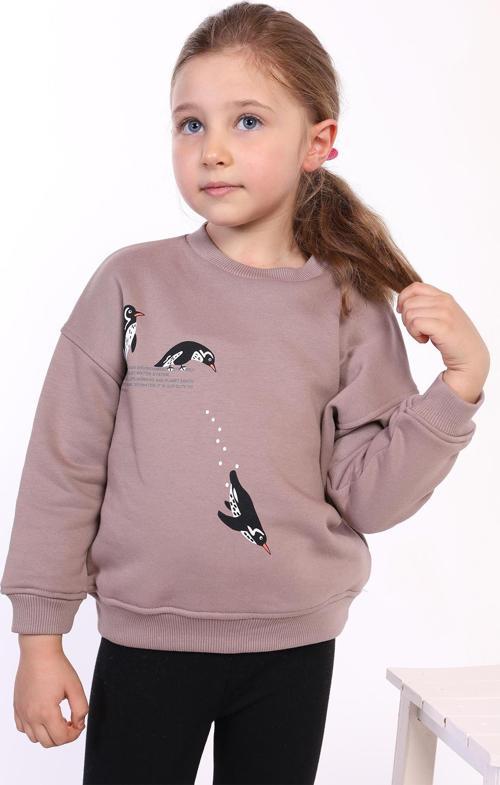 Toontoy Kız Çocuk Penguen Baskılı Sweatshirt