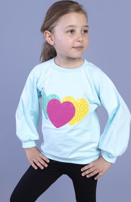 Toontoy Kız Çocuk Popıt Desenli Sweatshirt
