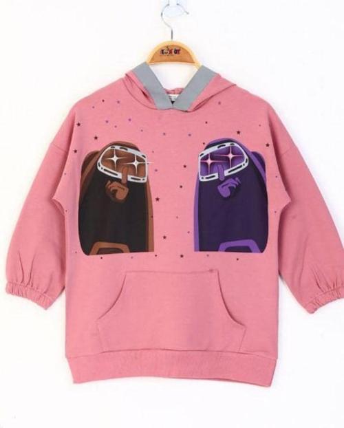 Toontoy Kız Çocuk Robot Reflektörlü Baskılı Sweatshirt