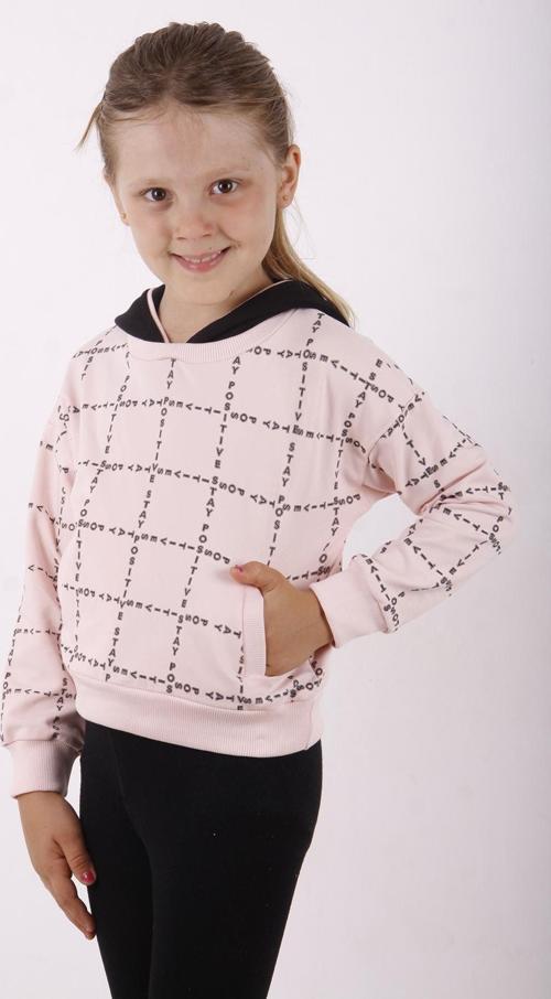 Toontoy Kız Çocuk Positive Baskılı Crop Sweatshirt