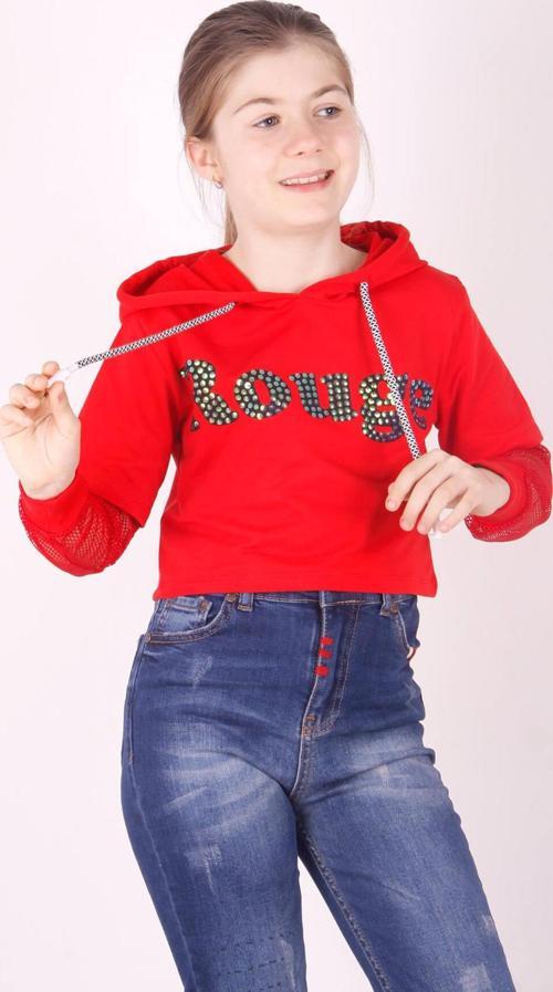 Toontoy Kız Çocuk Rouge Baskılı Kapşonlu Sweatshirt
