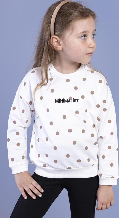 Toontoy Kız Çocuk Puantiye Desenli Sweatshirt