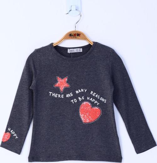 Toontoy Kız Çocuk Pul İşlemeli Sweatshirt 