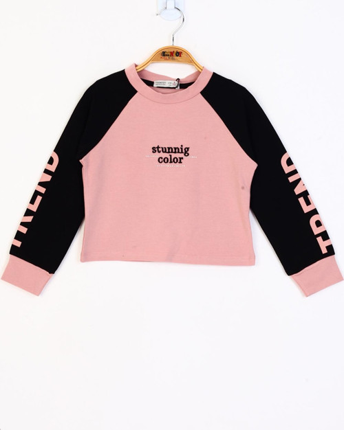 Toontoy Kız Çocuk Stunnig Collar Baskılı Sweatshirt