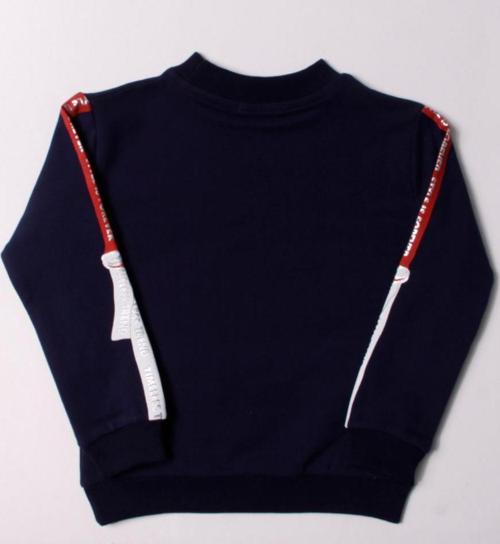 Toontoy Kız Çocuk Sweatshirt Kollari Şeritli Pullu Fashion Nakış