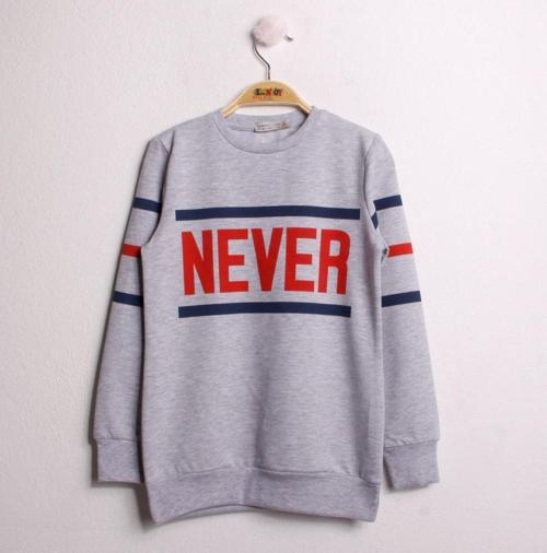Toontoy Kız Çocuk Sweatshirt Never Baskı